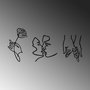 Wallity Rose Kissing Darling Escultura de Pared de Metal Negra